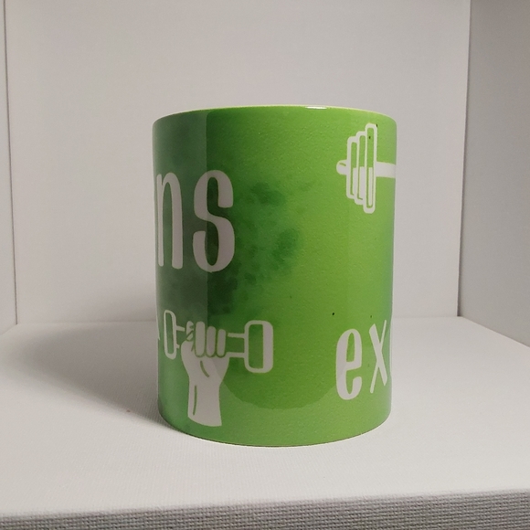 Hand Made - Fitness Funny Motivation Gains up Excuses down coffee mug - green - Picture 2 of 4